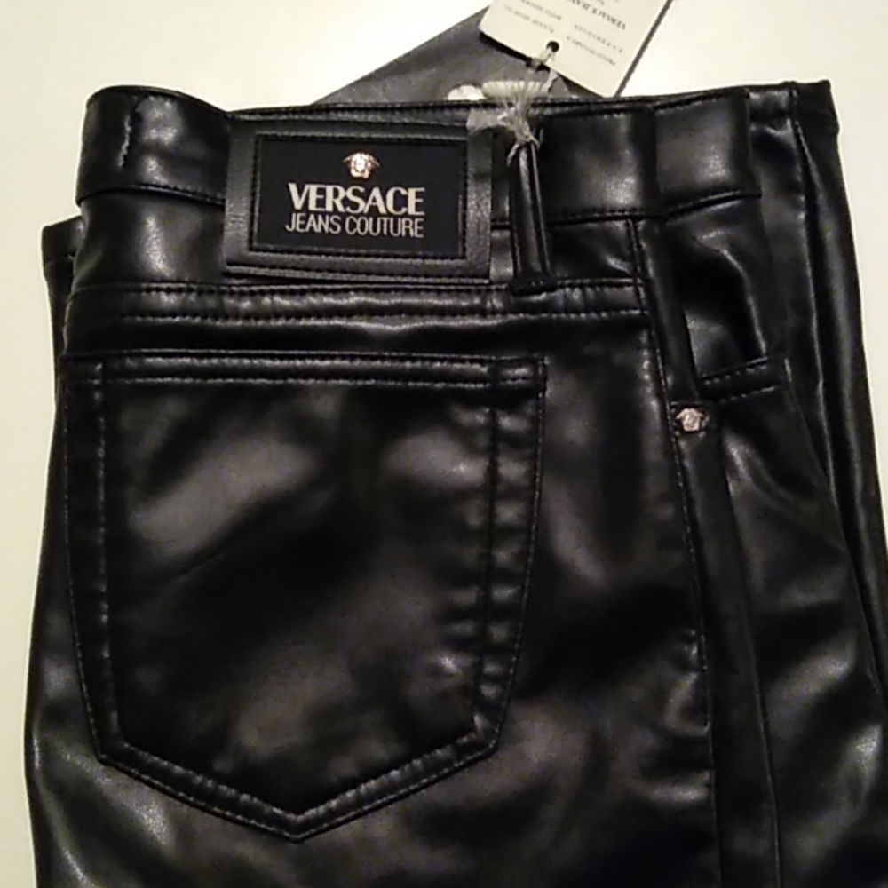 Versace leather pants
